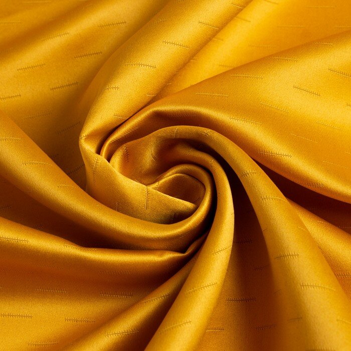 Штора портьерная Этель "Штрихи"цв.желтый,на шторн.ленте 130х300 см,100% п/э - фотография № 4