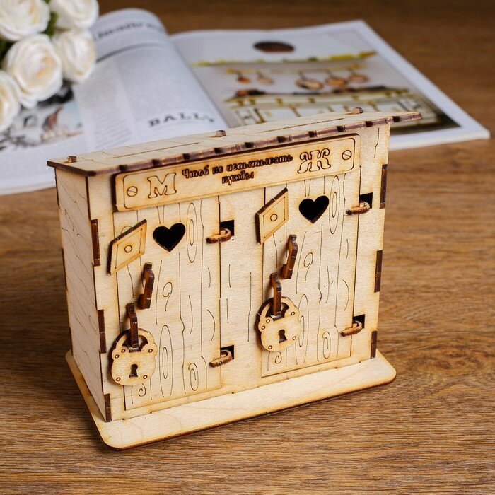 фото Копилка деревянная "Двойной туалет"