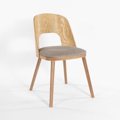 Стул Антверпен бежевая ткань, массив бука (цвет натуральное дерево) для дома/для гостиной/для столовой/для кафе/кухонный стул/стул кухонный