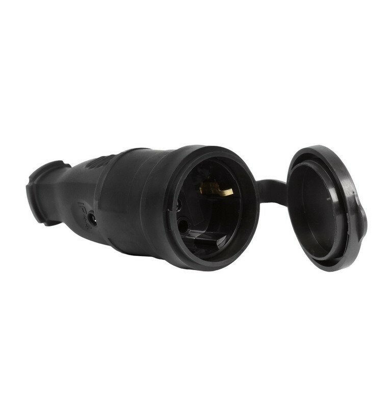 фото SmartBuy штепсель (разъем) с загл. каучук 2P+E 1x16А 220-240V IP44 SBE-16-S07-R (арт. 631033)