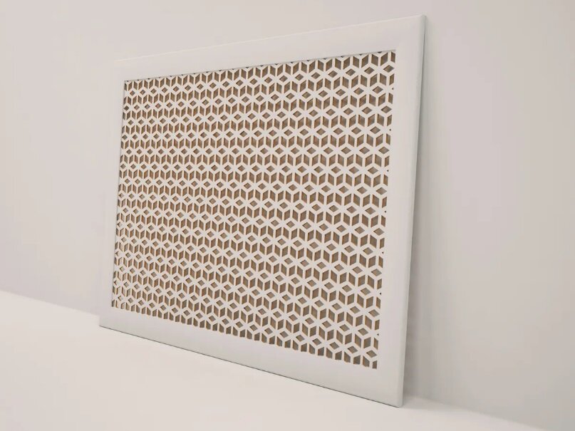 Экран для радиатора МДФ Илона, цвет - Белый 900х600х12 мм - фотография № 1