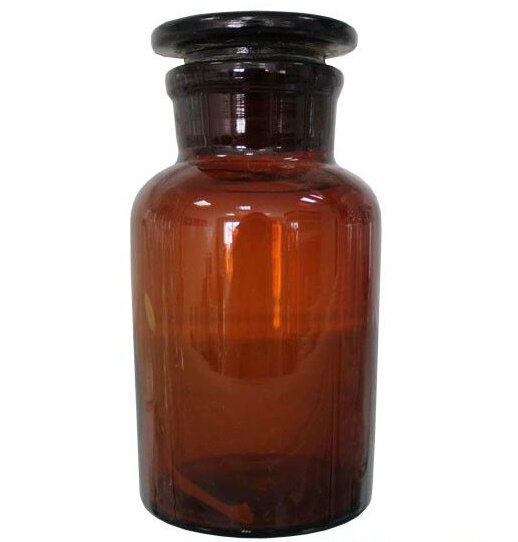 Склянка для реактивов из темного стекла с широкой горловиной и притертой пробкой 500 мл 1 шт.