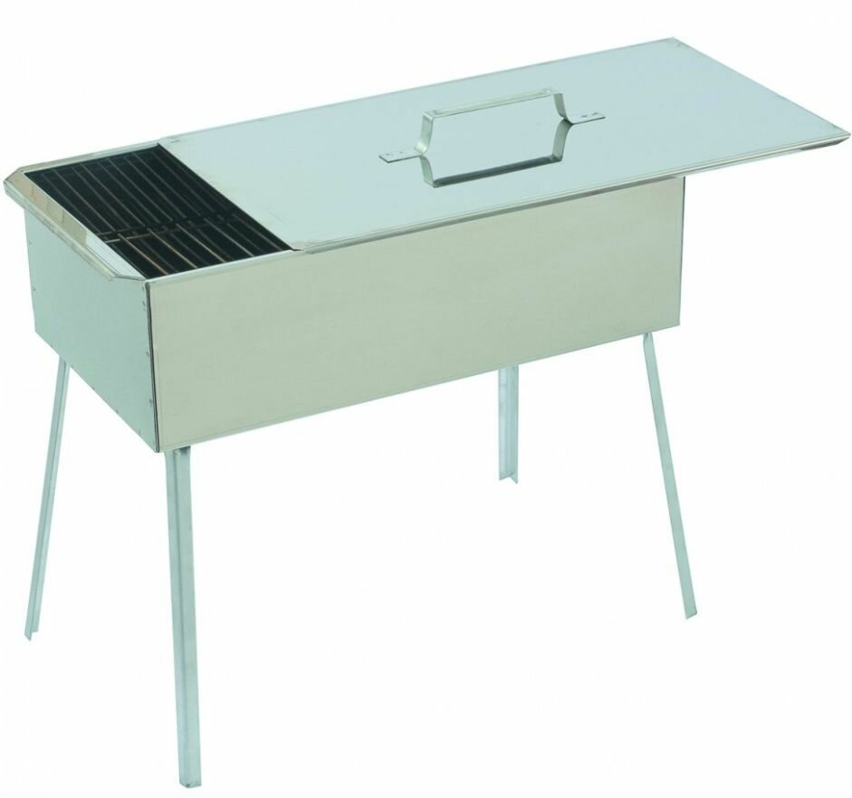 фото palisad коптильня двухъярус. 500x270x175 мм,нерж. сталь 0,8 мм, с поддон,на ножках, россия camping 6