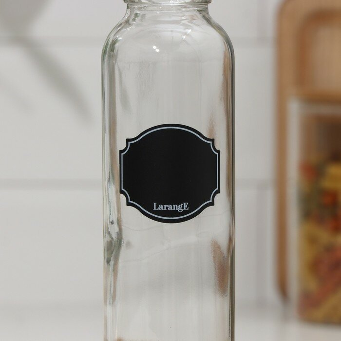 LARANGE Бутылка с распылителем для масла и соусов «Меловой дизайн», стеклянная, 330 мл, с мелком для маркировки - фотография № 2