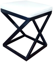 Табурет New Victoria Лофт, мягкое квадратное сиденье, 39 см, черный/белый