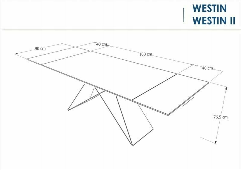 Стол обеденный Signal WESTIN II 160 раскладной (черный/каменный эффект/черный матовый) - фотография № 8