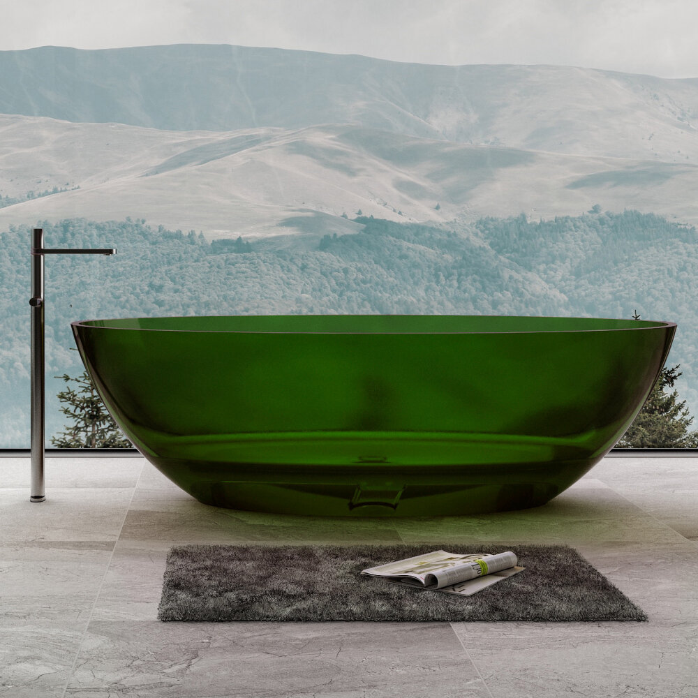 Ванна Abber Kristall прозрачная зеленая - фото №1
