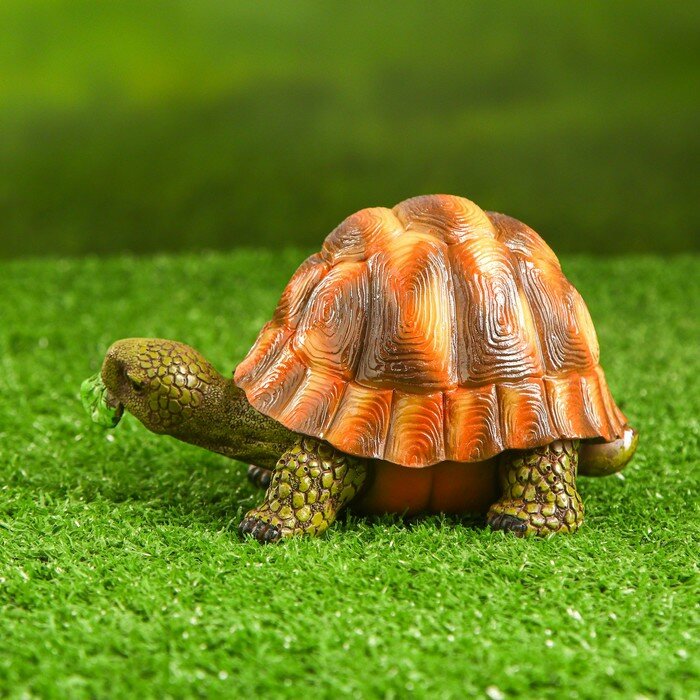 Садовая фигура "Черепаха с листом" 15х10х14см - фотография № 3