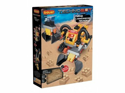 Конструктор Bauer Technobot с кинетическим песком, роботом и пилотом 86 деталей