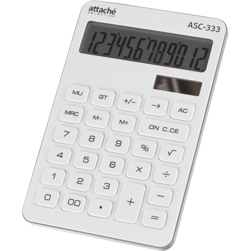 Калькулятор настоль.компакт Attache Selection ASС-333,12р,дв.пит,170x108бел