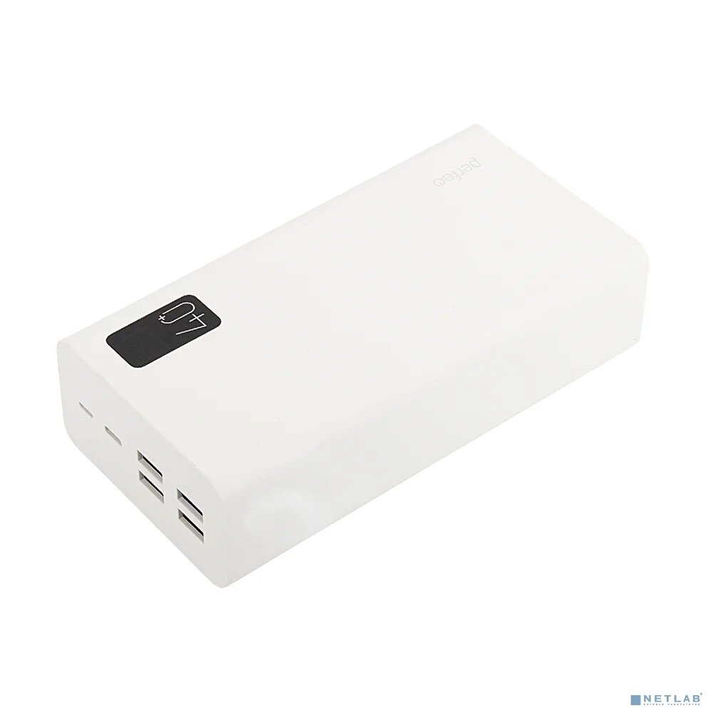 Perfeo Аксессуар Perfeo Powerbank MOUNTAINS 40000 mAh/LED дисплей/PD + QC 3.0/Type-C/4 USB/Выход: 3A, max 22.5W/White (PF_D0160) Белый