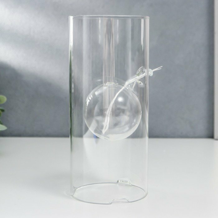 Подсвечник керосиновый стекло "Цилиндр с шаром" прозрачный 18х8х8 см - фотография № 5