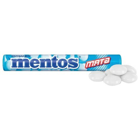 Жевательное драже MENTOS (Ментос) "Мята", 37 г, 3340 - фотография № 3