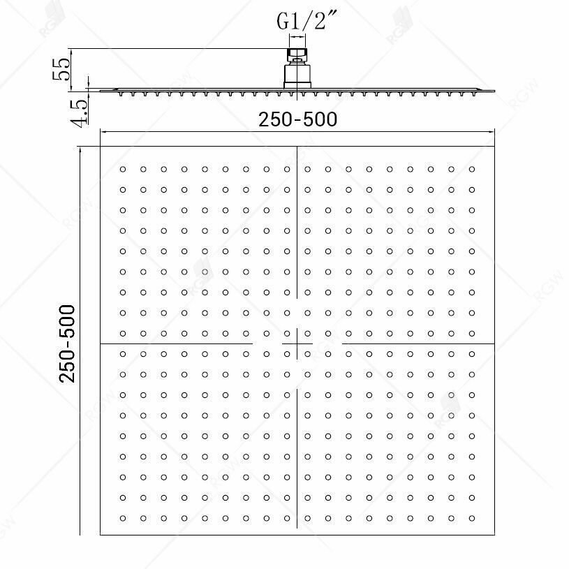 Верхний душ RGW Shower Panels 21148250-04 черный - фотография № 2