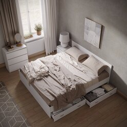 Кровать Виктория 160х200 белая с ящиками