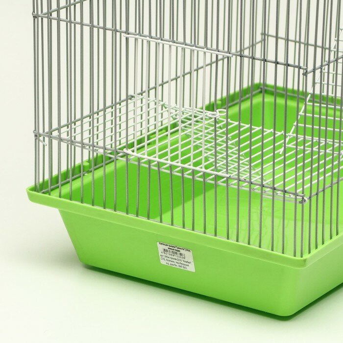 Клетка для грызунов с металлическими полками и лесенками, 41 х 30 х 50 см, зеленый - фотография № 4