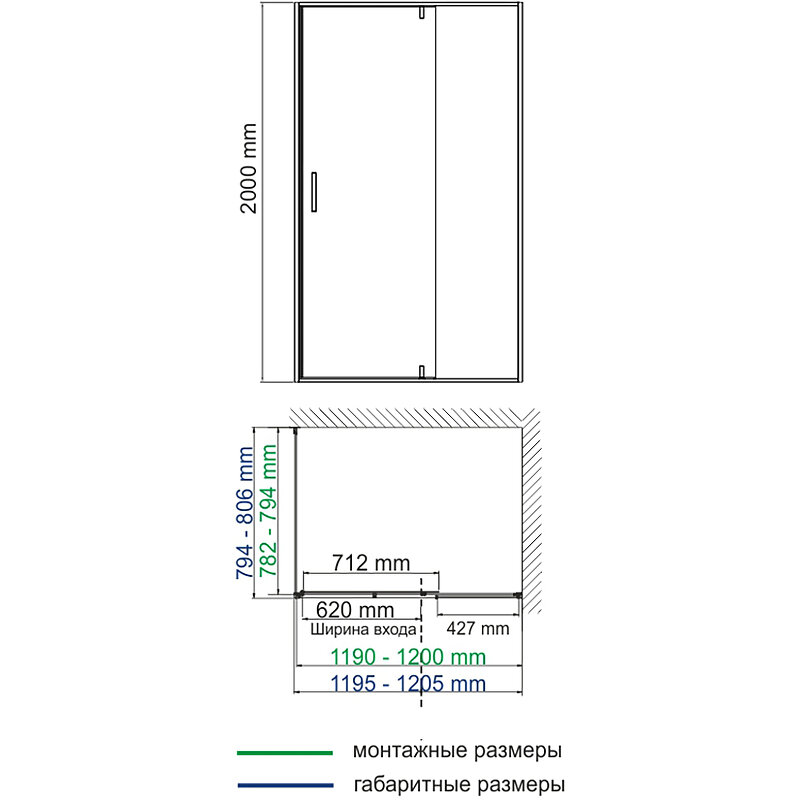 Душевая стенка WasserKRAFT Elbe 74P06-RP80 / Dill 61S06-RP80 80 74P06-RP80 / Dill 61S06-RP80 профиль Черный матовый стекло прозрачное - фотография № 8