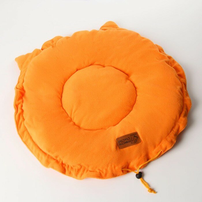 Лежанка для животных на стяжке с ушками, цвет оранжевый 30-50 см - фотография № 3