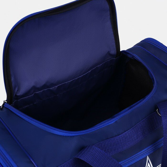 AMeN Сумка спортивная, отдел на молнии, 3 наружных кармана, длинный ремень, цвет синий - фотография № 3
