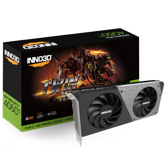 Inno3D Видеокарта INNO3D RTX 4070 Twin X2//RTX4070, HDMI, DP*3, 12G, D6X