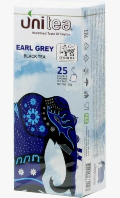 Unitea Чай черный, Earl Grey, 25 шт, 2 уп - фотография № 2