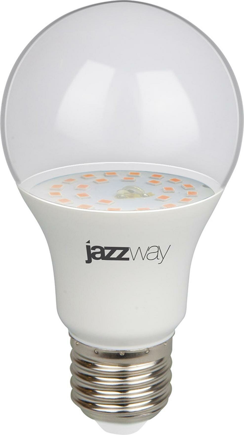 Фито лампа светодиодная для растений цветов и рассады JazzWay PPG Agro Clear 9W E27 шар - фотография № 1