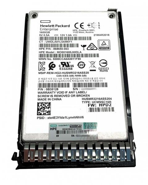 Жесткий диск HP P09092-B21 1,6Tb SAS 2,5" SSD