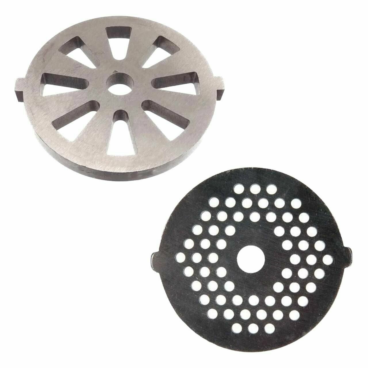 фото Комплект из двух решеток (мелкая+подрезная) 54мм для мясорубки Василиса