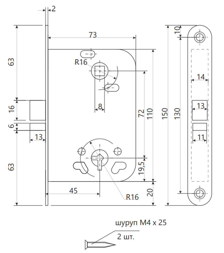 Замок межкомнатный Apecs 6000-WC/S-CR - фотография № 2