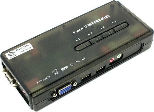 Переключатель MultiCo EW-K1904U 4-port Slim KVM Switch with Cable .