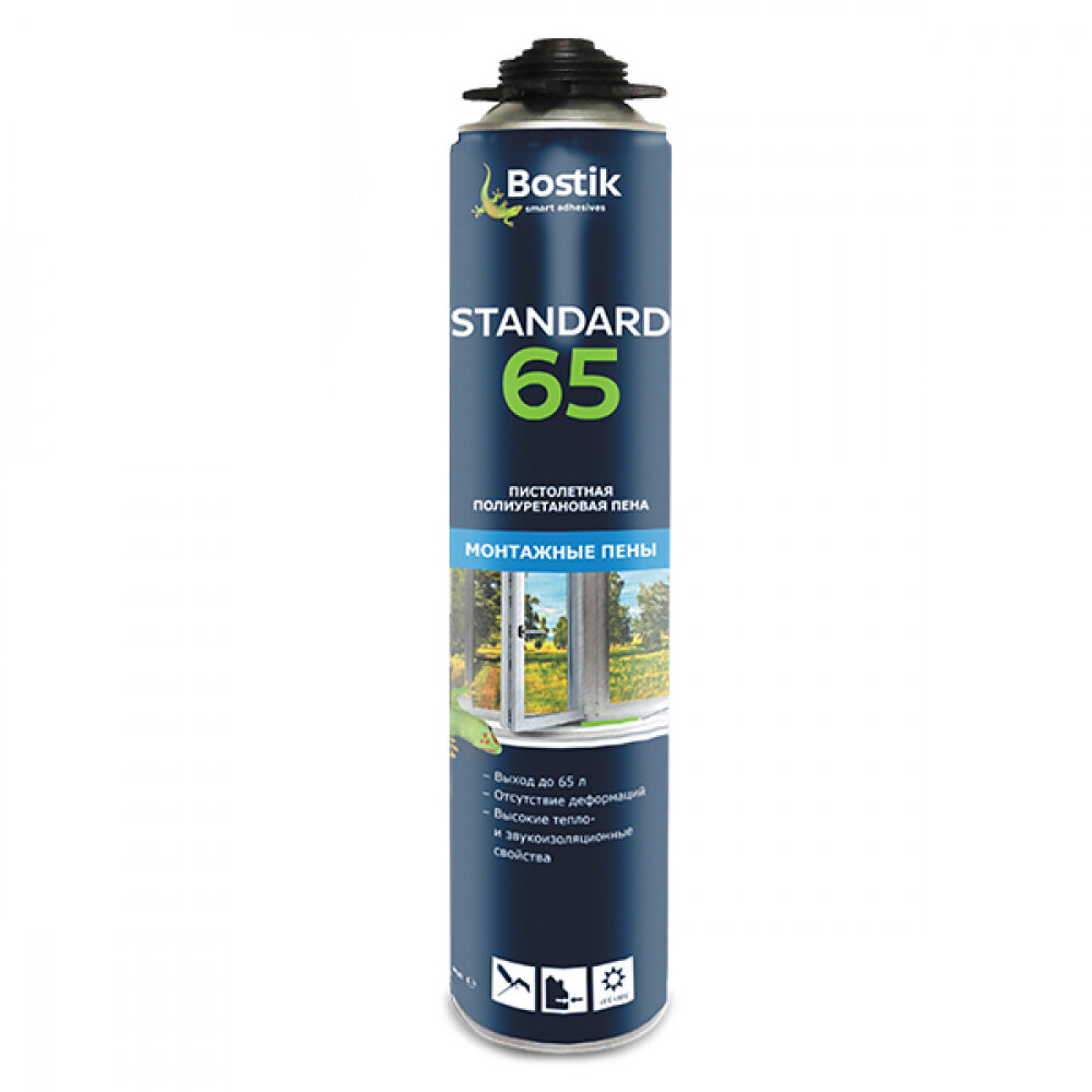 фото Bostik Standard 65 пена пистолетная полиуретановая, 750 мл. 10218