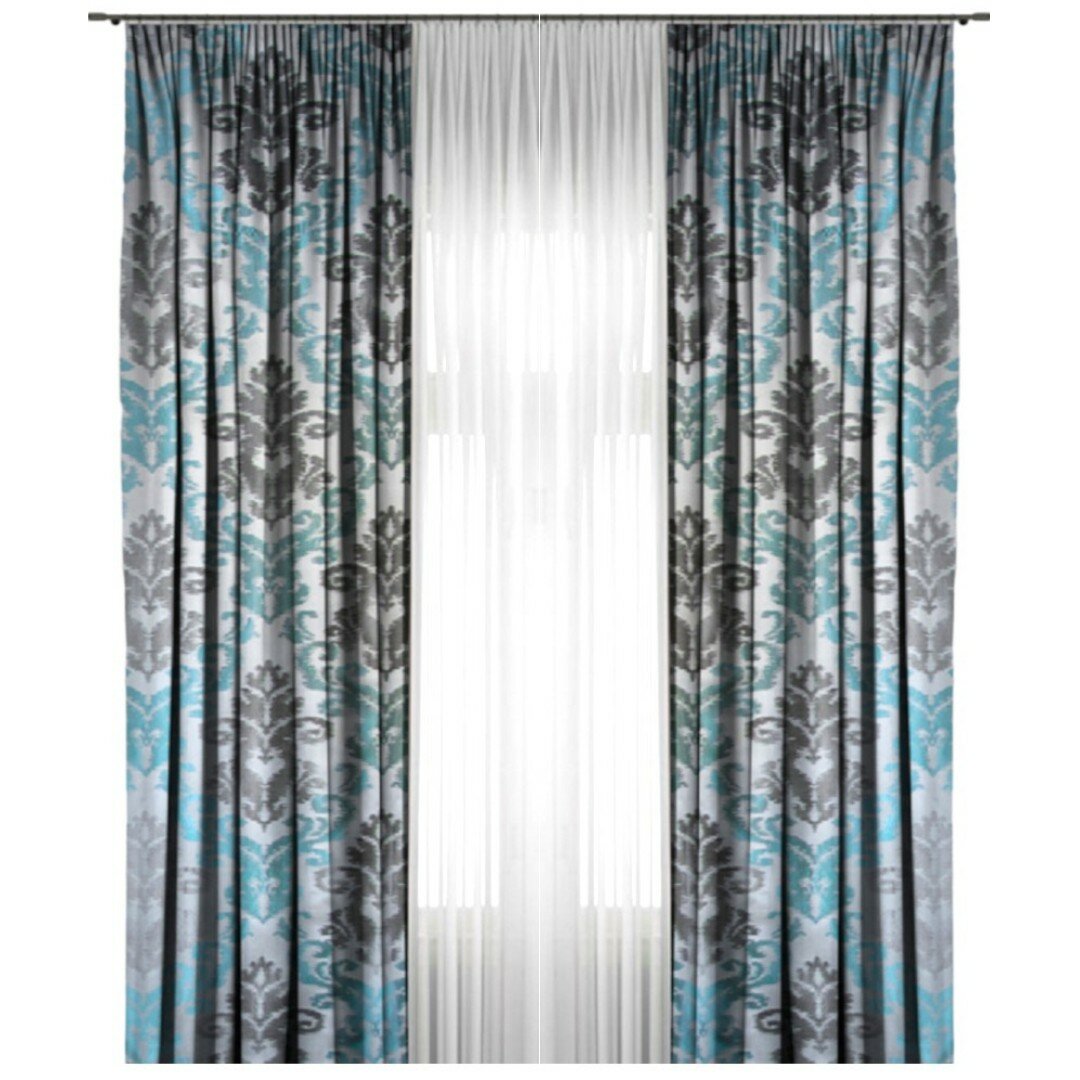 фото Портьера Belezza Palmira, 270х200 см, жаккард, серый