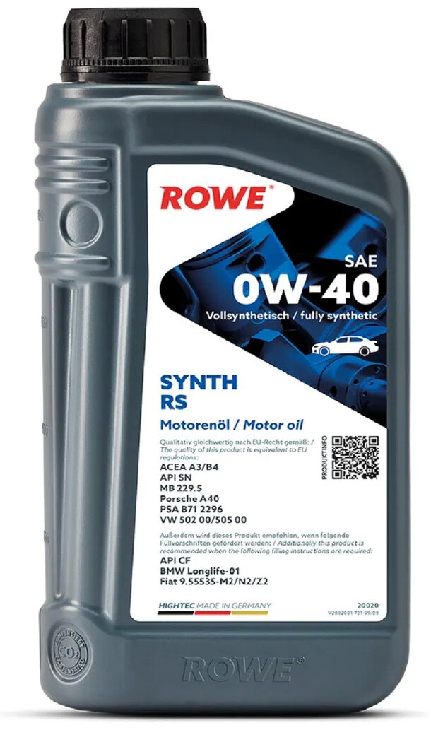 Моторное масло ROWE HIGHTEC SYNTH RS 0W-40 (1 л)