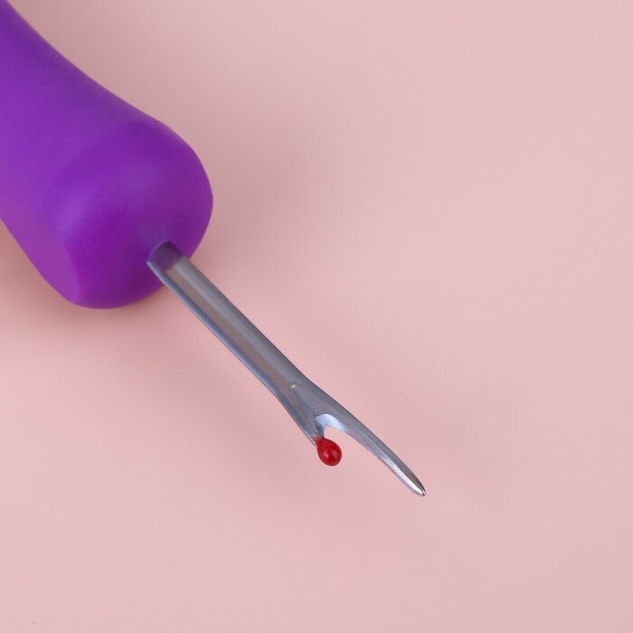 Вспарыватель с прорезиненной ручкой, 13 см, цвет фиолетовый - фотография № 2