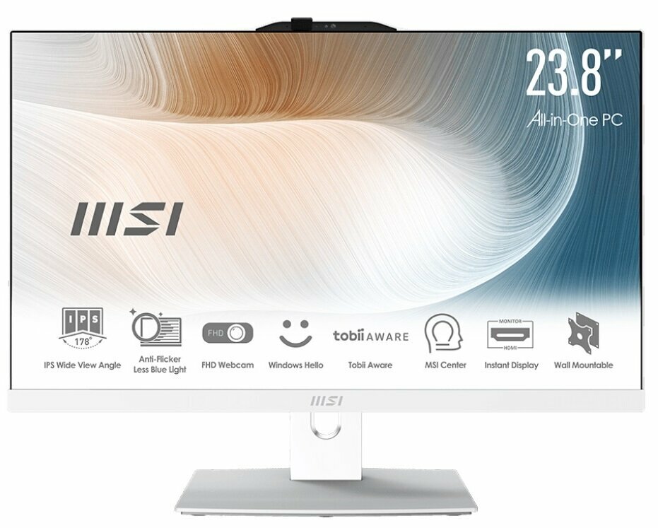 Моноблок MSI Modern AM242P 12M-674XRU 23.8" Intel Core i5 1235U 8ГБ 512ГБ SSD Intel Iris Xe noOS белый 9S6-AE0712-674