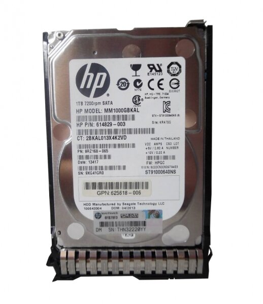 Жесткий диск HP 625618-006 1000GB 7200 SATAIII 25" HDD