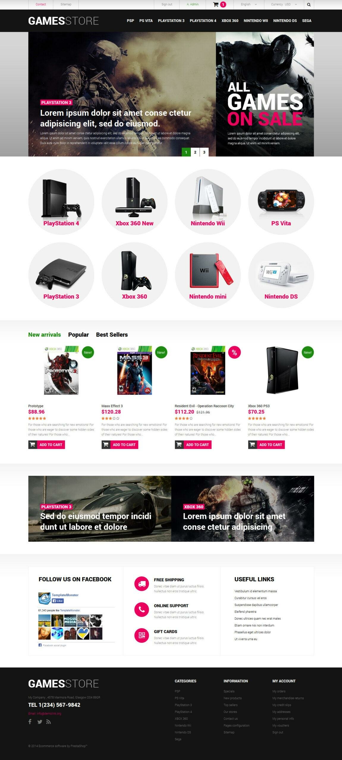 Video Games Consoles Тема PrestaShop