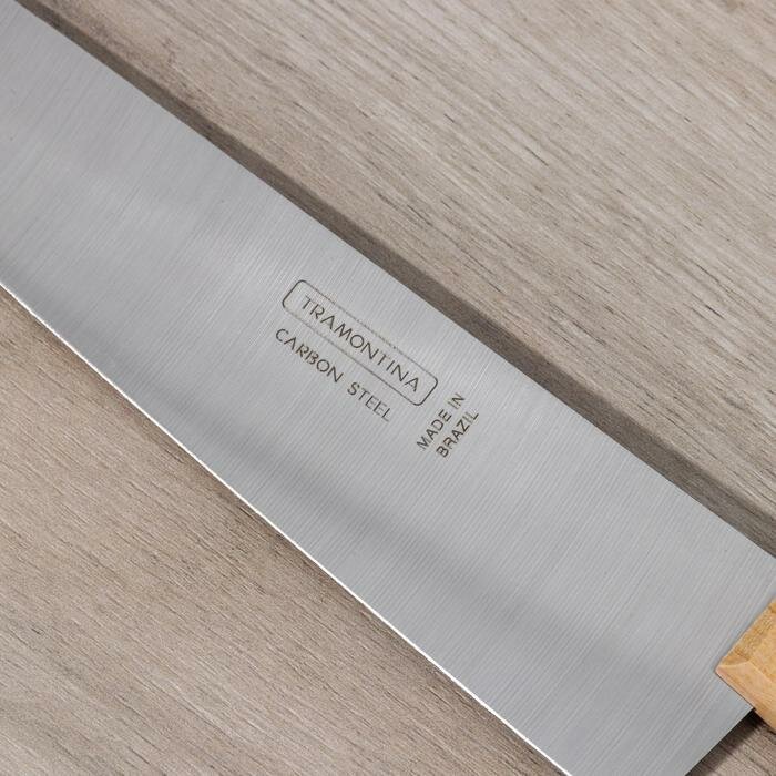 Tramontina Нож кухонный Carbon поварской, лезвие 25 см, с деревянной ручкой - фотография № 3