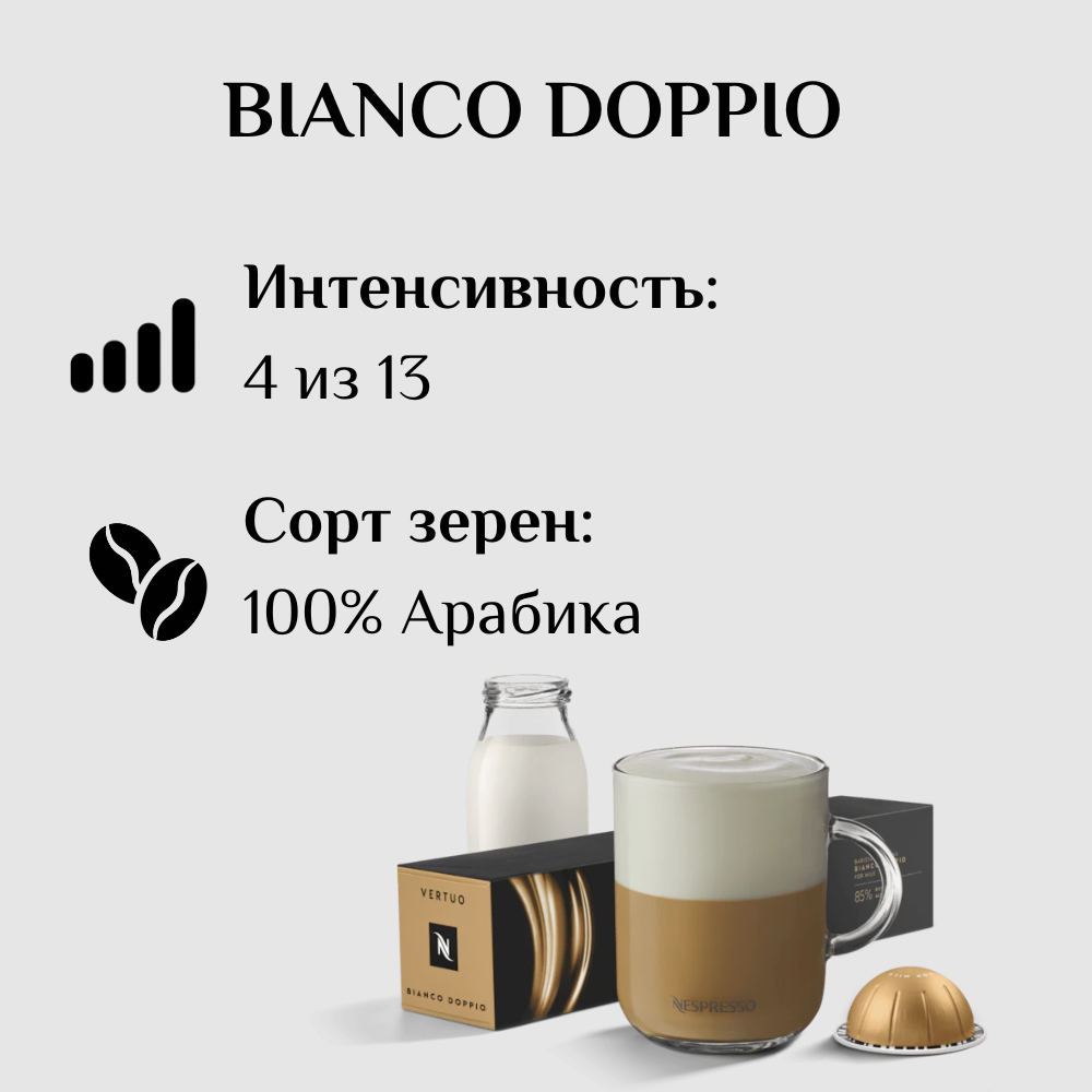 Капсулы для кофемашины Nespresso Vertuo BIANCO DOPPIO 100 штук - фотография № 3