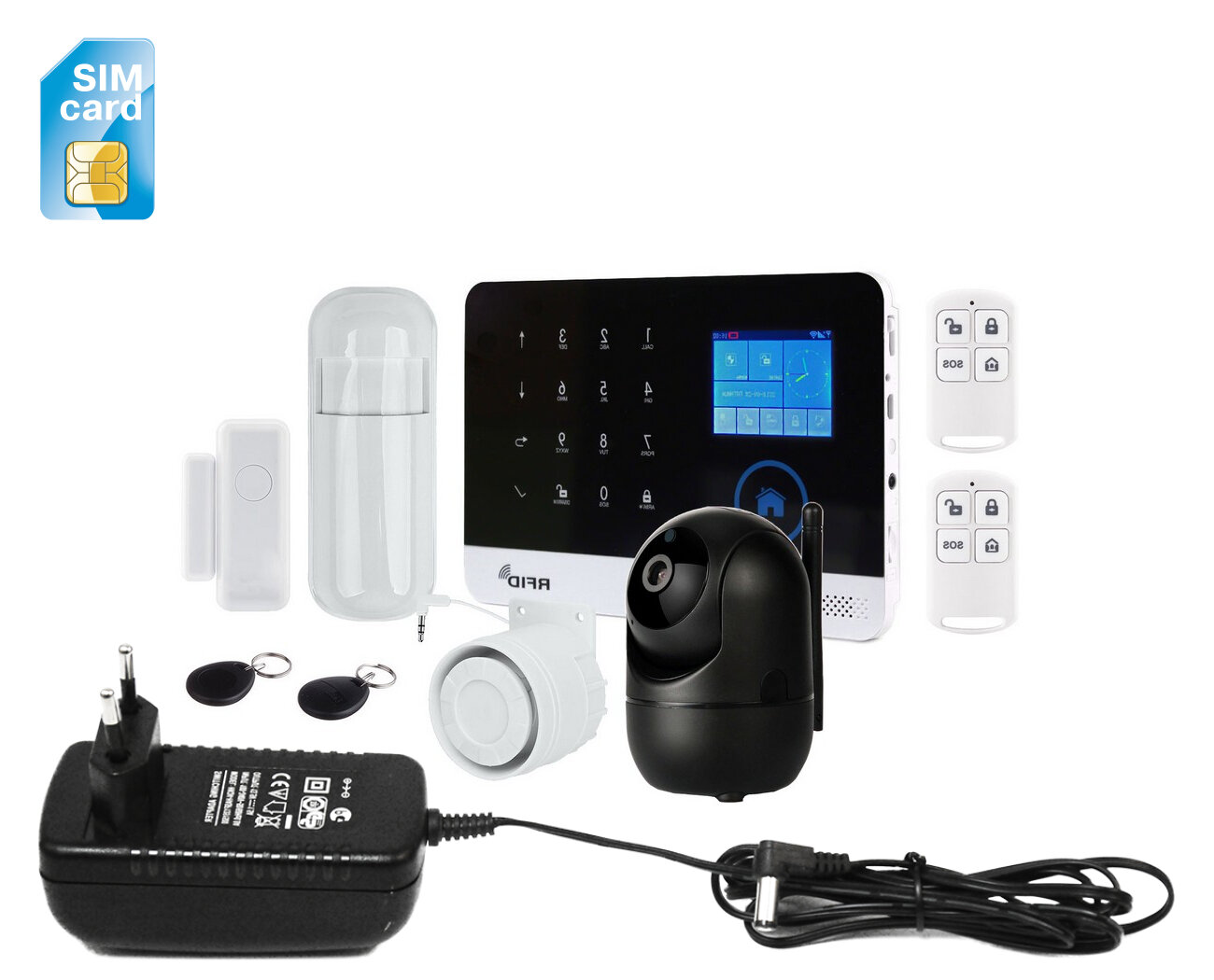 GSM Wi-Fi сигнализация для дачи с видеокамерой - HDком 288Bl(ASW5) и Страж Око+ (U59828OK) для загородного дома, гаража, квартиры