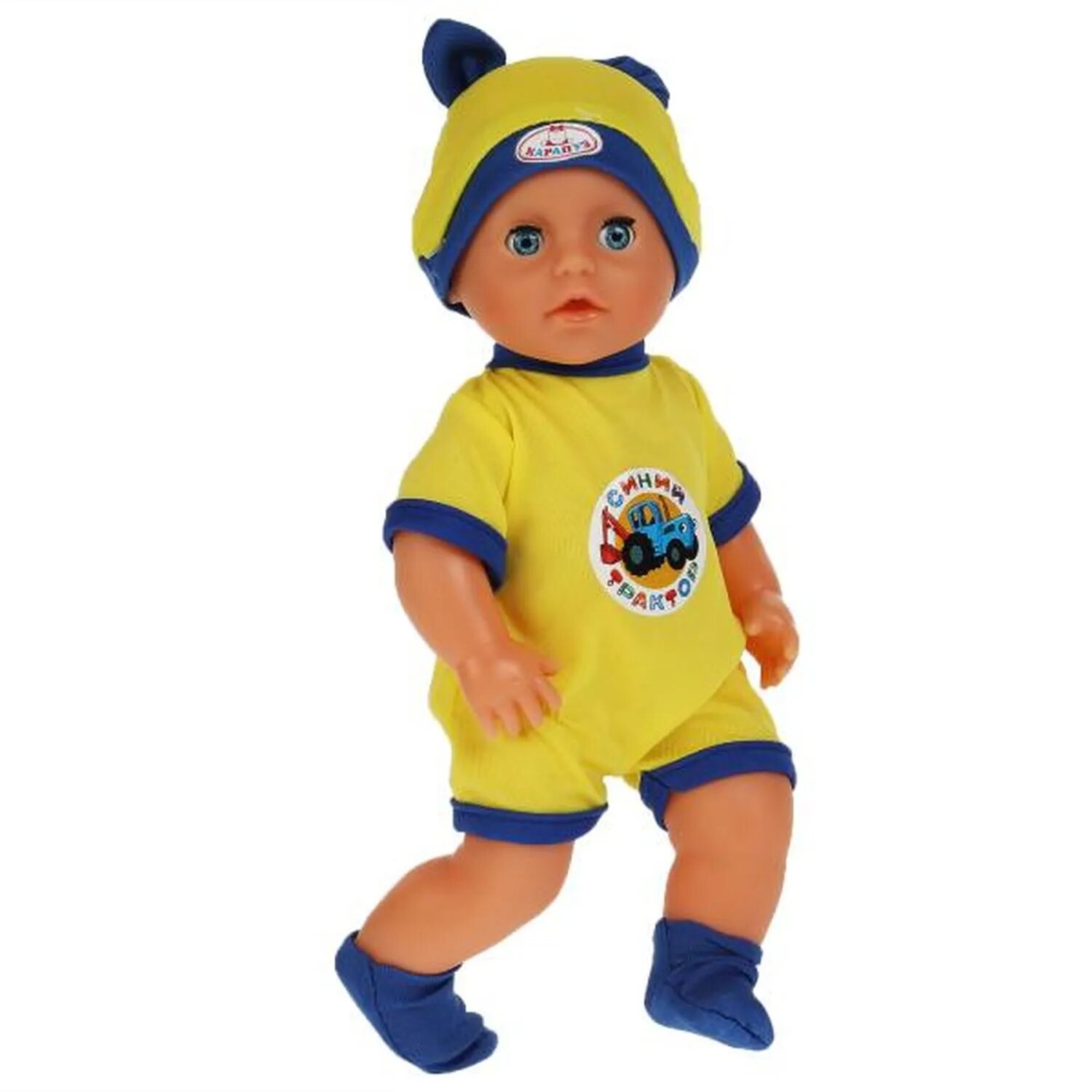 Пупс озвуч Синий трактор 25 см, пьет и писает, 50 фраз и звуков, песни из м/ф карапуз