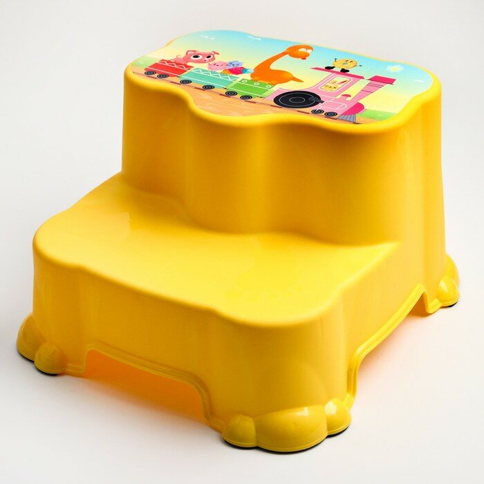 Табурет детский, подставка - ступенька, цвет микс (зелёный, голубой, жёлтый) - фотография № 5