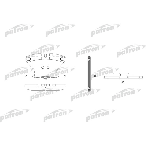Комплект тормозных колодок, дисковый тормоз, PATRON PBP173 (1 шт.)