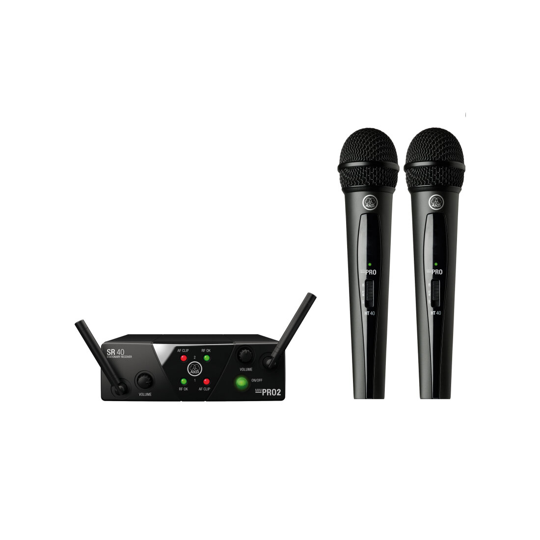 AKG WMS40 Mini2 Vocal Set US25AC - вокал. радиосистема с 2 -мя ручными передатч. (537.5/539.3МГц)