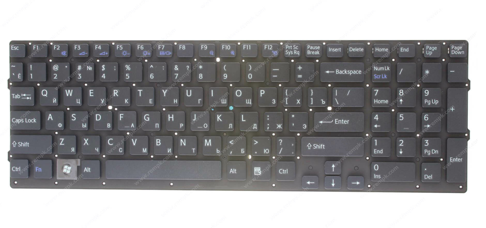 Клавиатура для ноутбука Sony Vaio VPC-EB (без рамки) черная