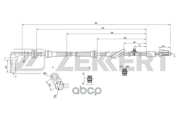 Датчик Abs Передн. Прав. Nissan Almera (N16) 02- Zekkert арт. se-6048