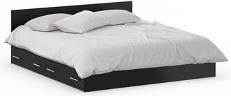 Кровать с ящиками Стандарт 1800, цвет венге, ШхГхВ 183,5х203,5х70 см., сп.м. 1800х2000 мм., без матраса, основание есть