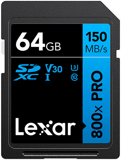 Lexar Pro 800x SDXC UHS-1 U3 V30 64 ГБ