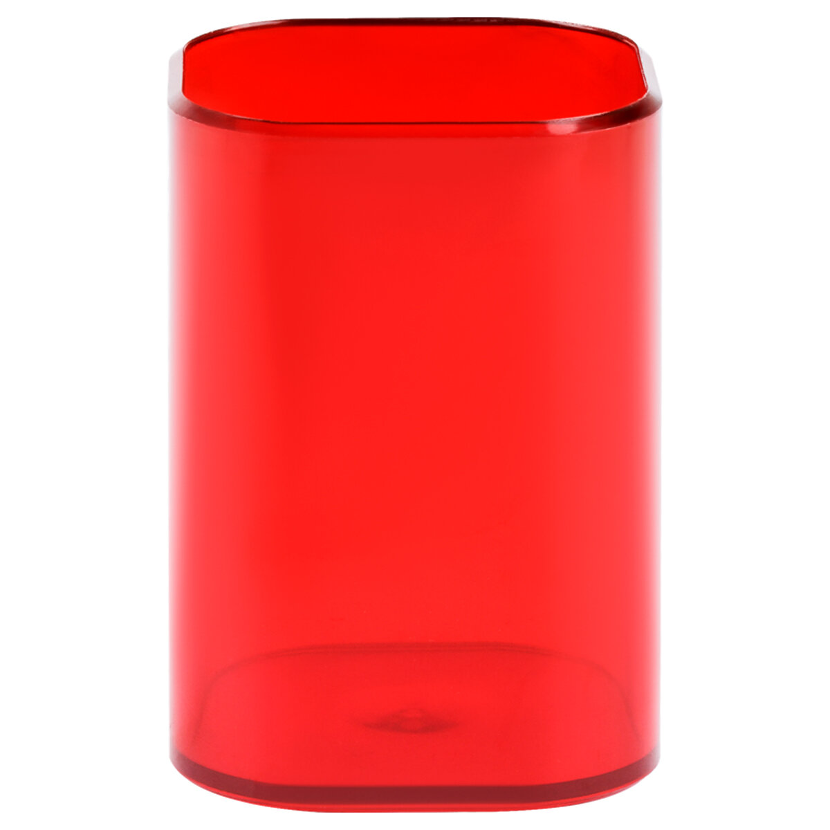 фото Подставка-стакан СТАММ "Фаворит", пластиковая, квадратная, тонированная красная - 6 шт.