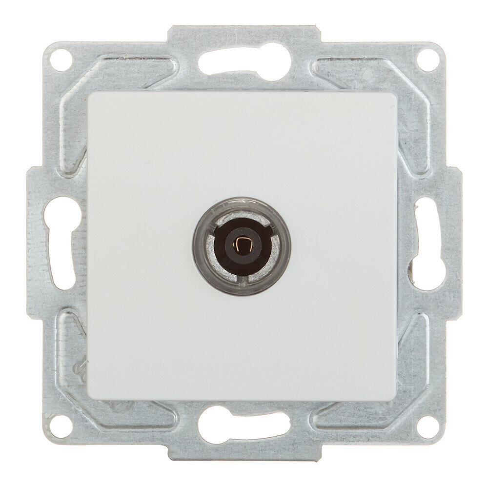 фото Розетка телевизионная GUNSAN Eqona 16401100-159122 оконечная/проходная TV скрытая установка белая IP20